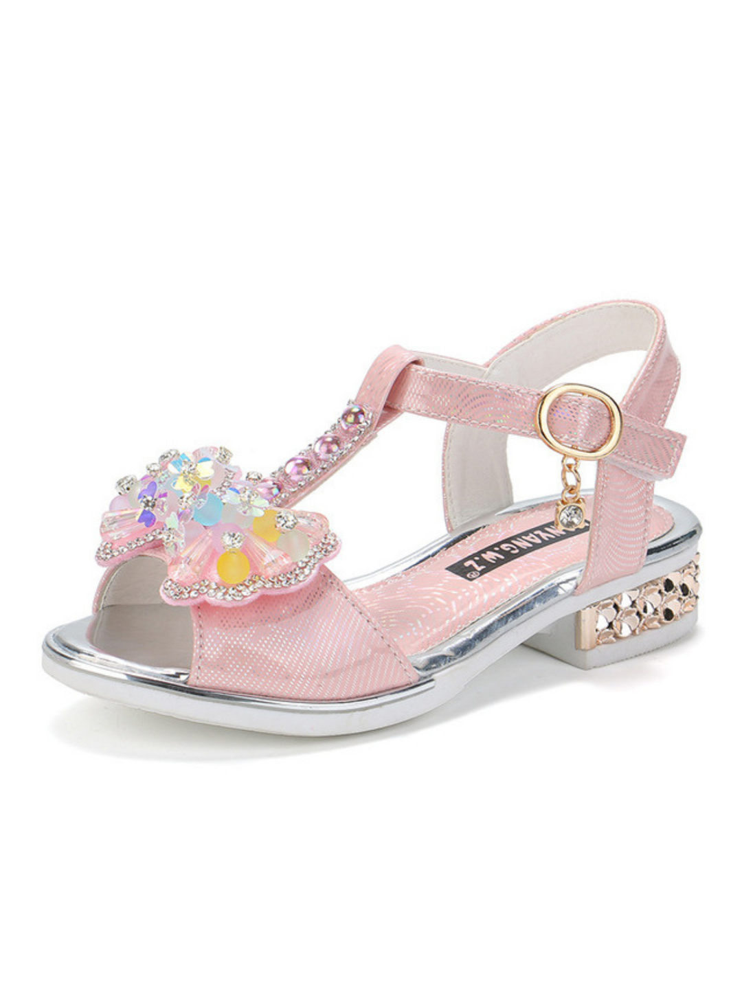 Mia Belle Girls Bejeweled T-Strap Sandals | Shoes By Liv and Mia