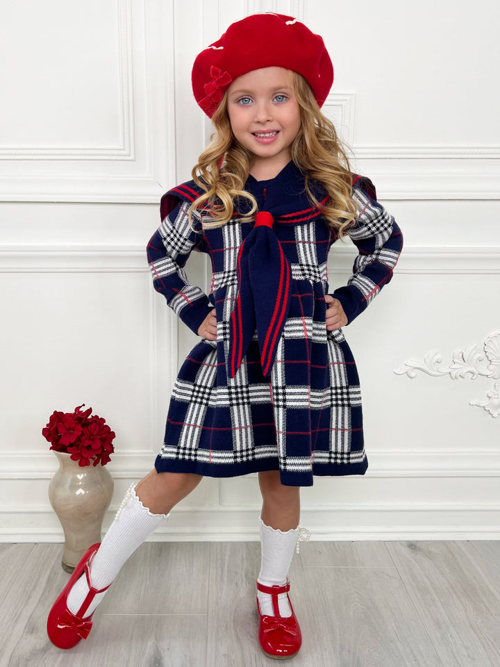 Adorable Plaid Sailor Collar Dress