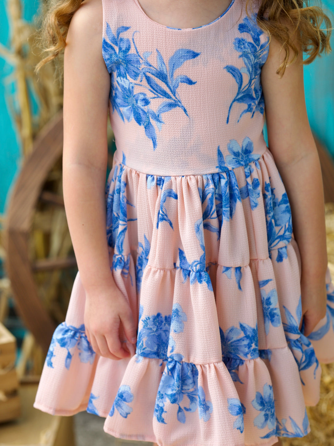 Boho Blossom Floral Print Tank Tiered Dress