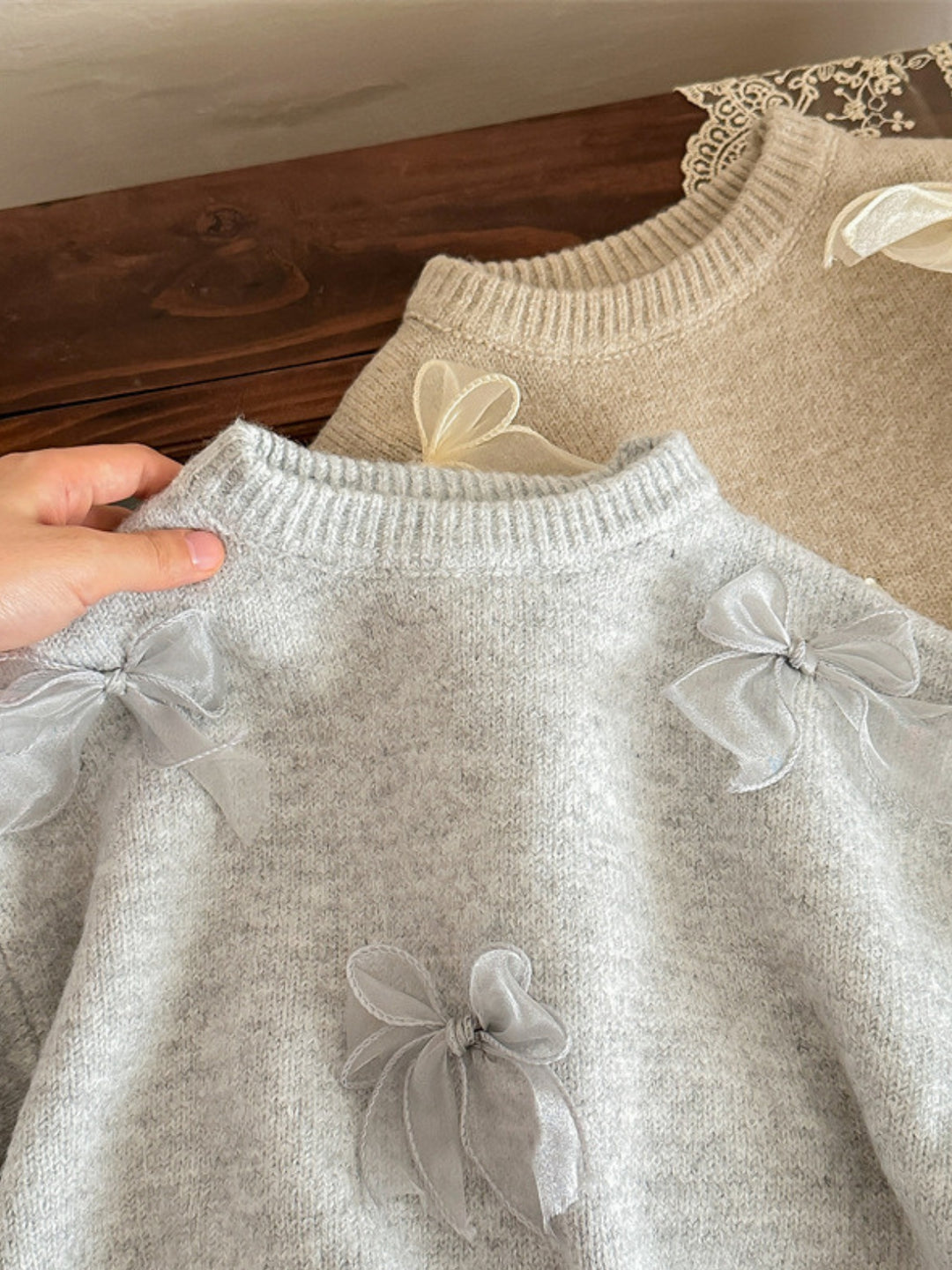 Sweet Bow Charm Knit Sweater