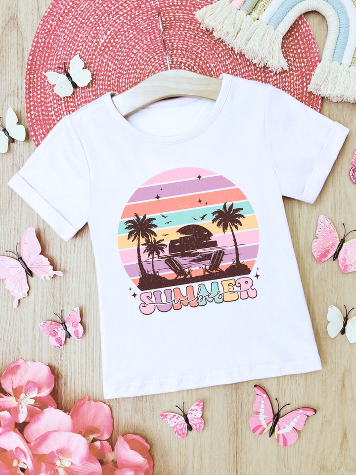 Retro "Summer Vibes" Sunset Graphic Tee