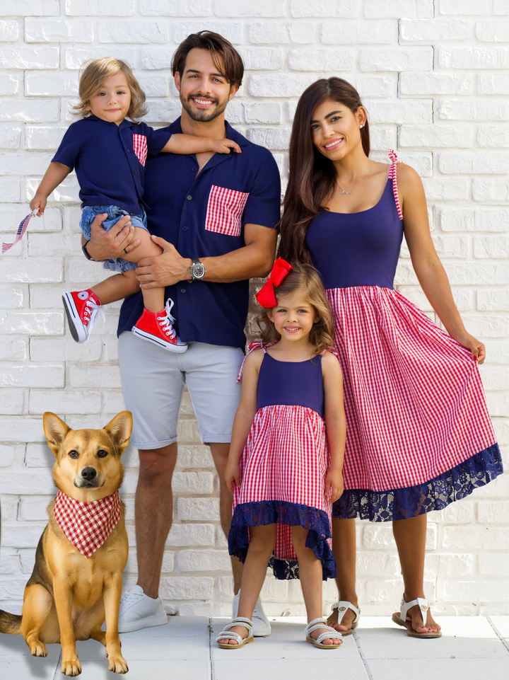 All American Gingham Dog Bandana