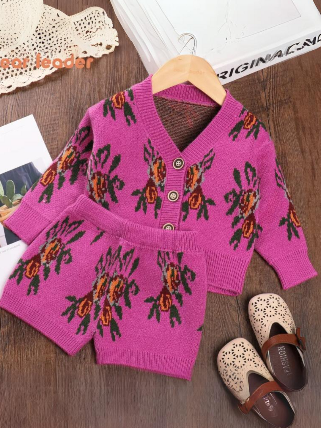 Mia Belle Girls Knitted Cardigan &  Shorts Set | Girls Winter Outfits