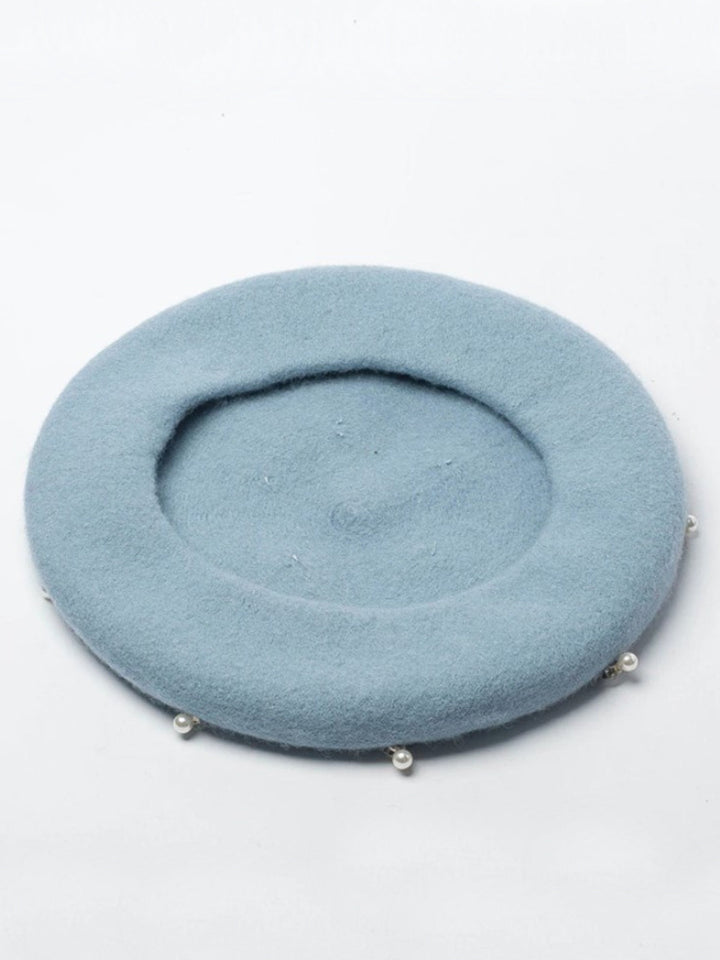 Mia Belle Girls Pearl Beads Wool Beret | Girls Accessories