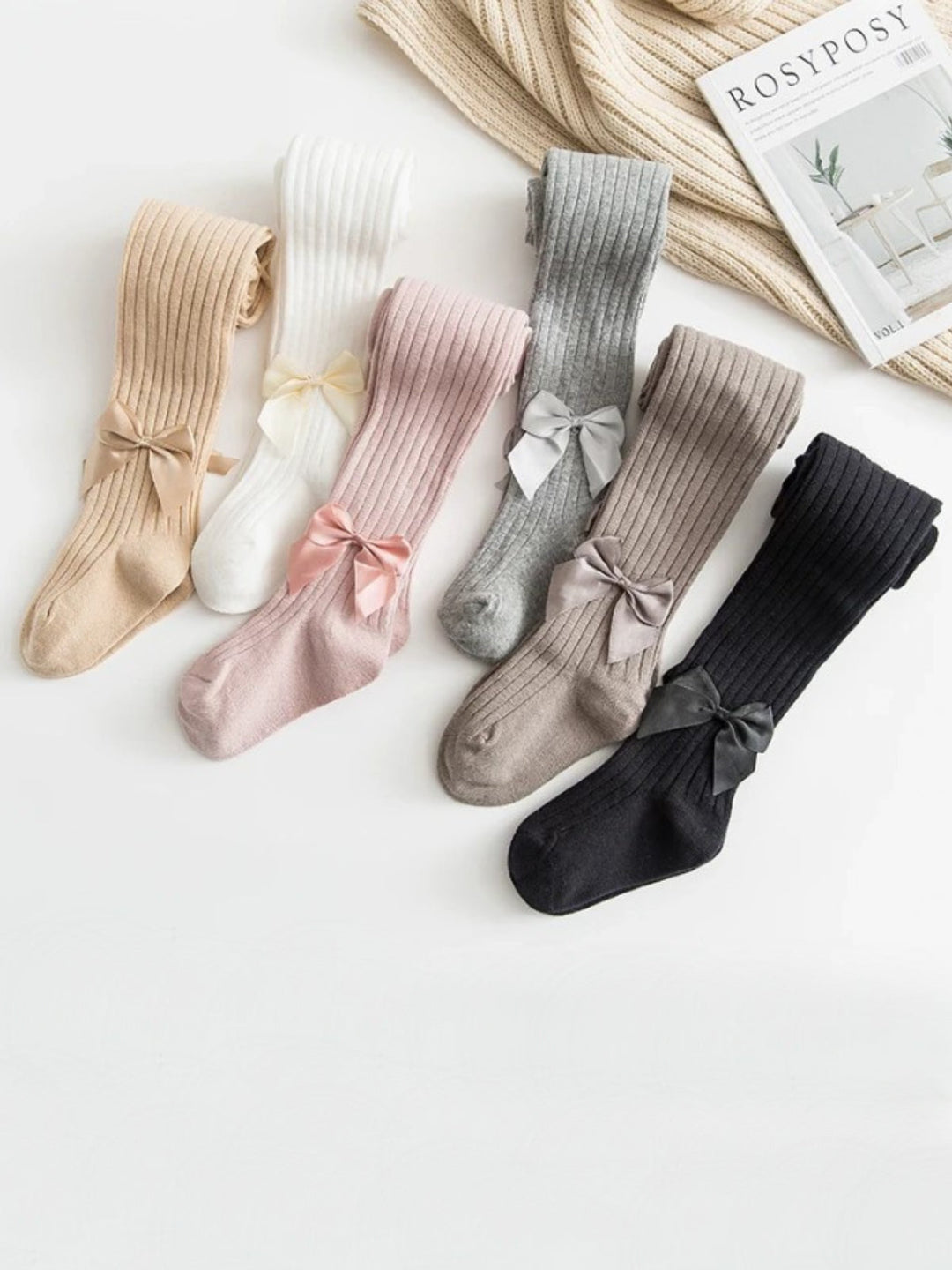 Mia Belle Girls Bowknot Cotton Tights | Girls Accessories