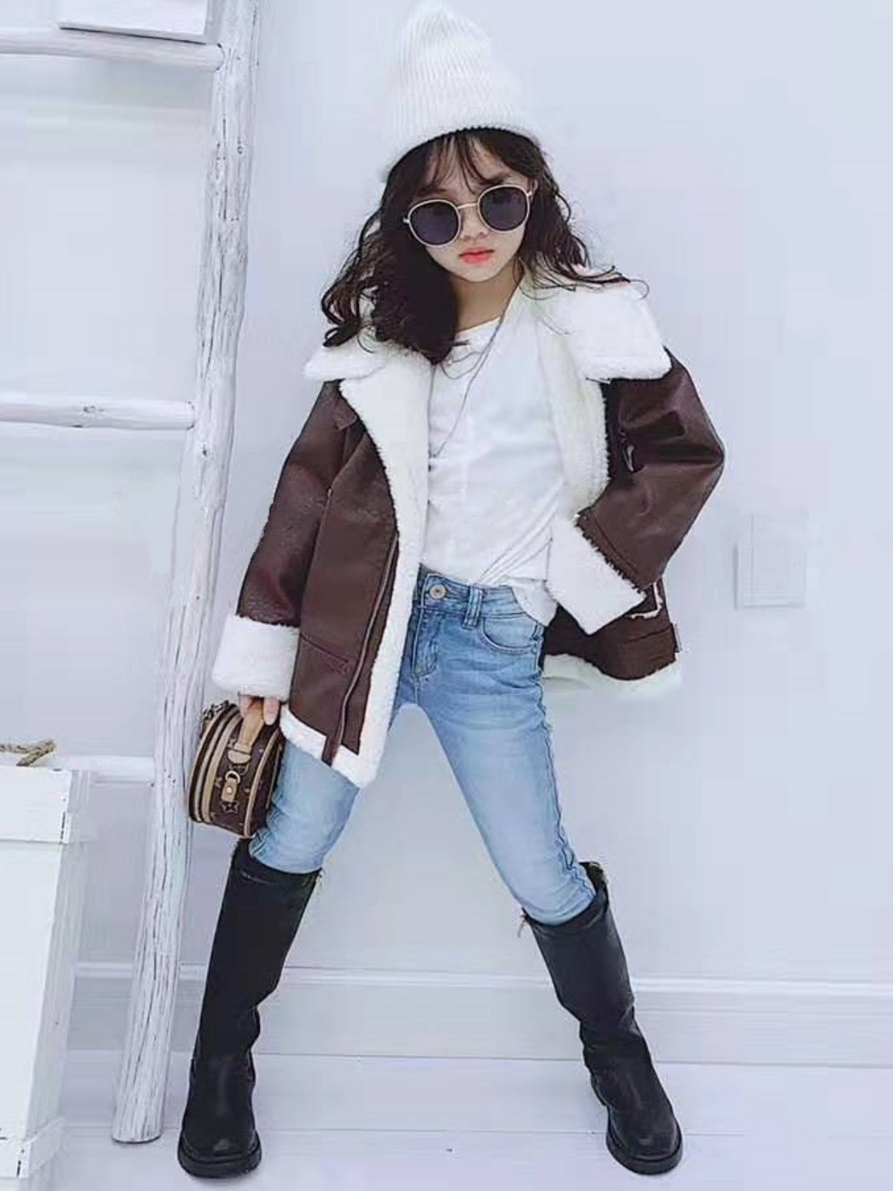 Mia Belle Girls Fleece Lined Vegan Leather Jacket | Winter Jackets
