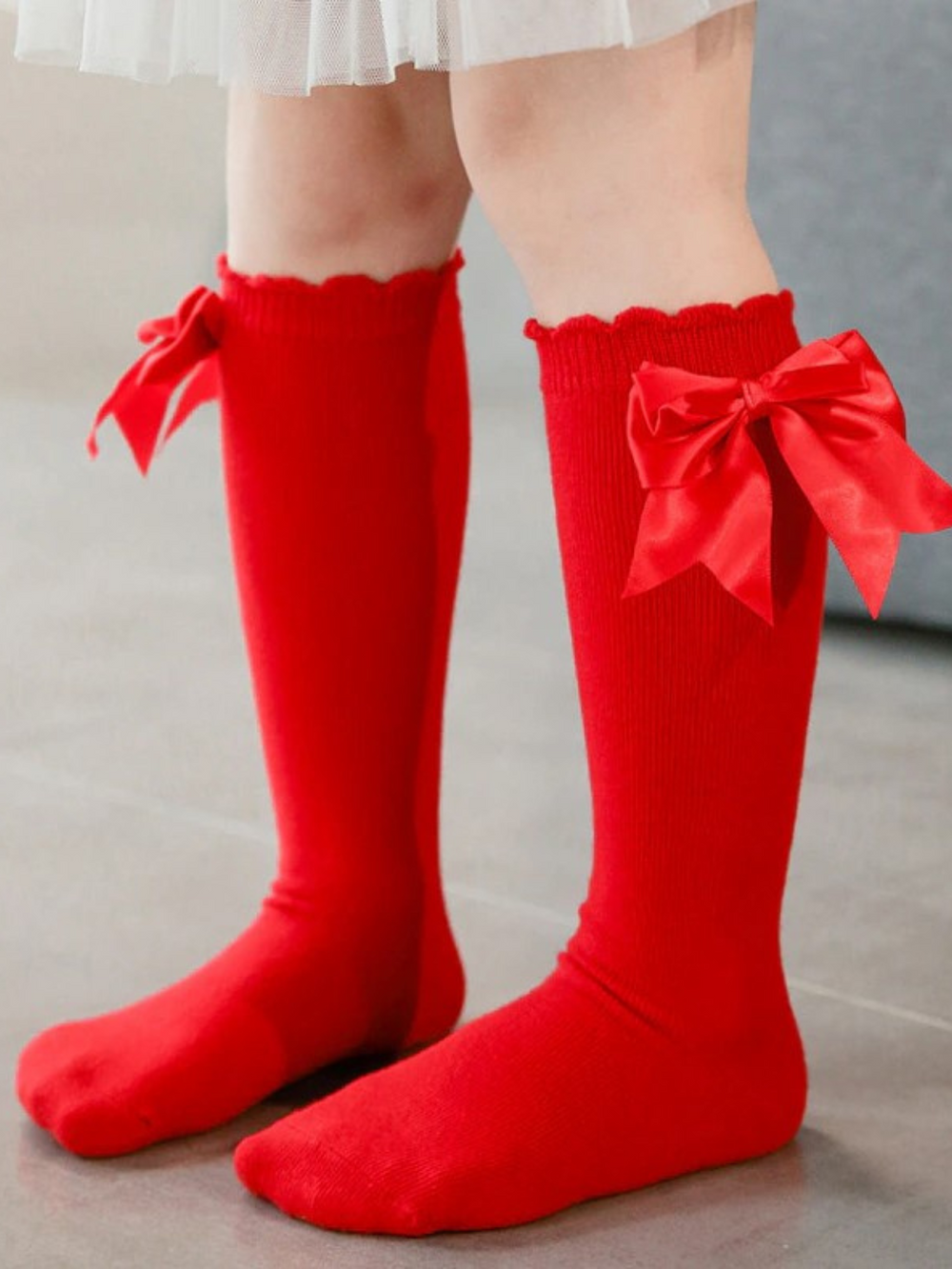 Mia Belle Girls Silky Bow Knee-High Socks | Girls Accessories