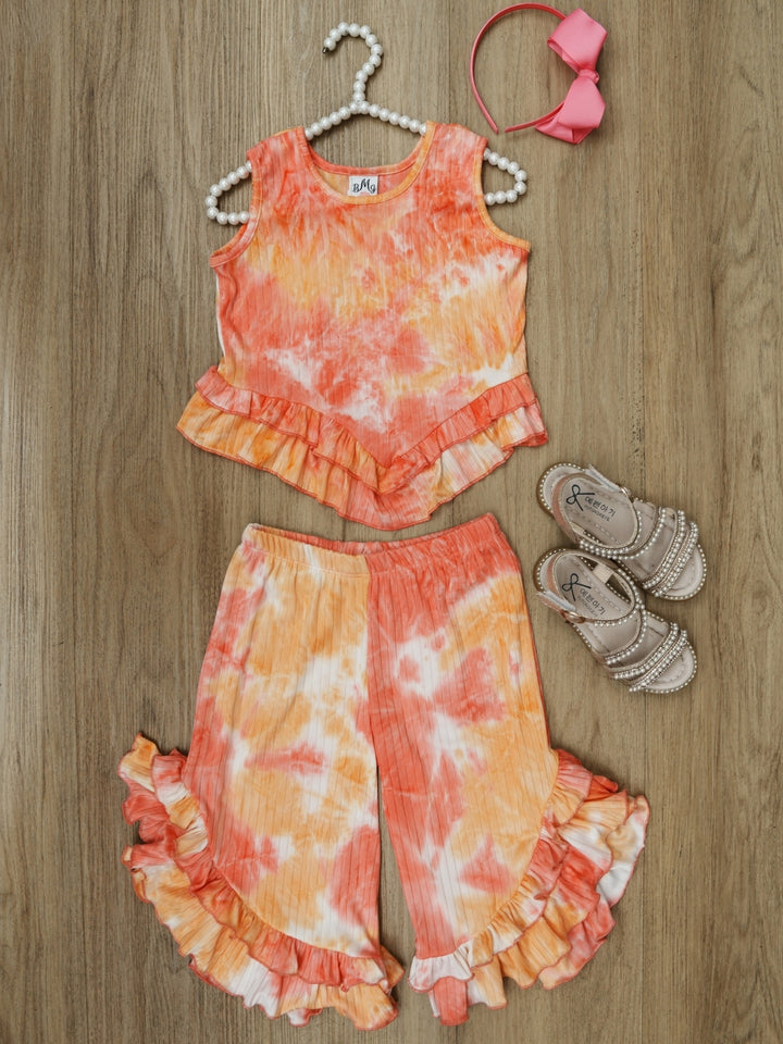 Sway My Way Sunset Swirl Ruffle Pants Set