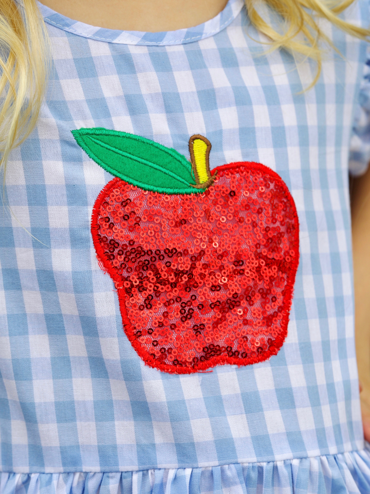 Sequin Apple Puff Sleeve Top & Red Short Set