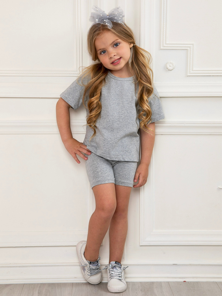 Sleek Matching Tee & Biker Short Set