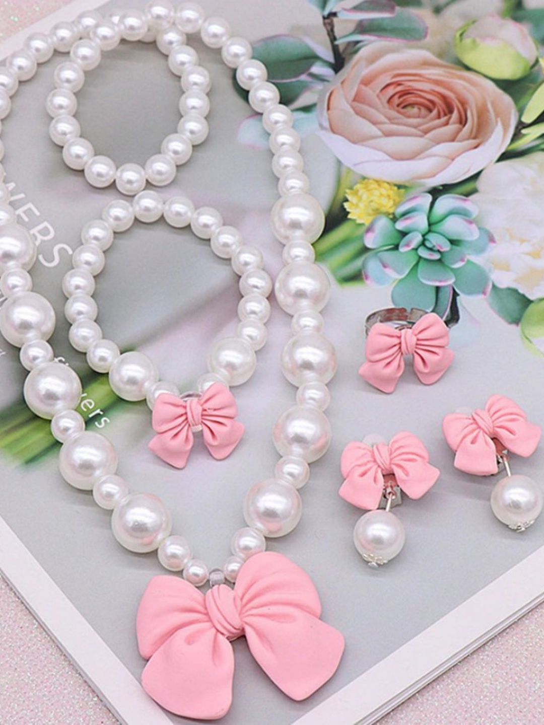 Mia Belle Girls Pearl Jewelry Set | Girls Accessories
