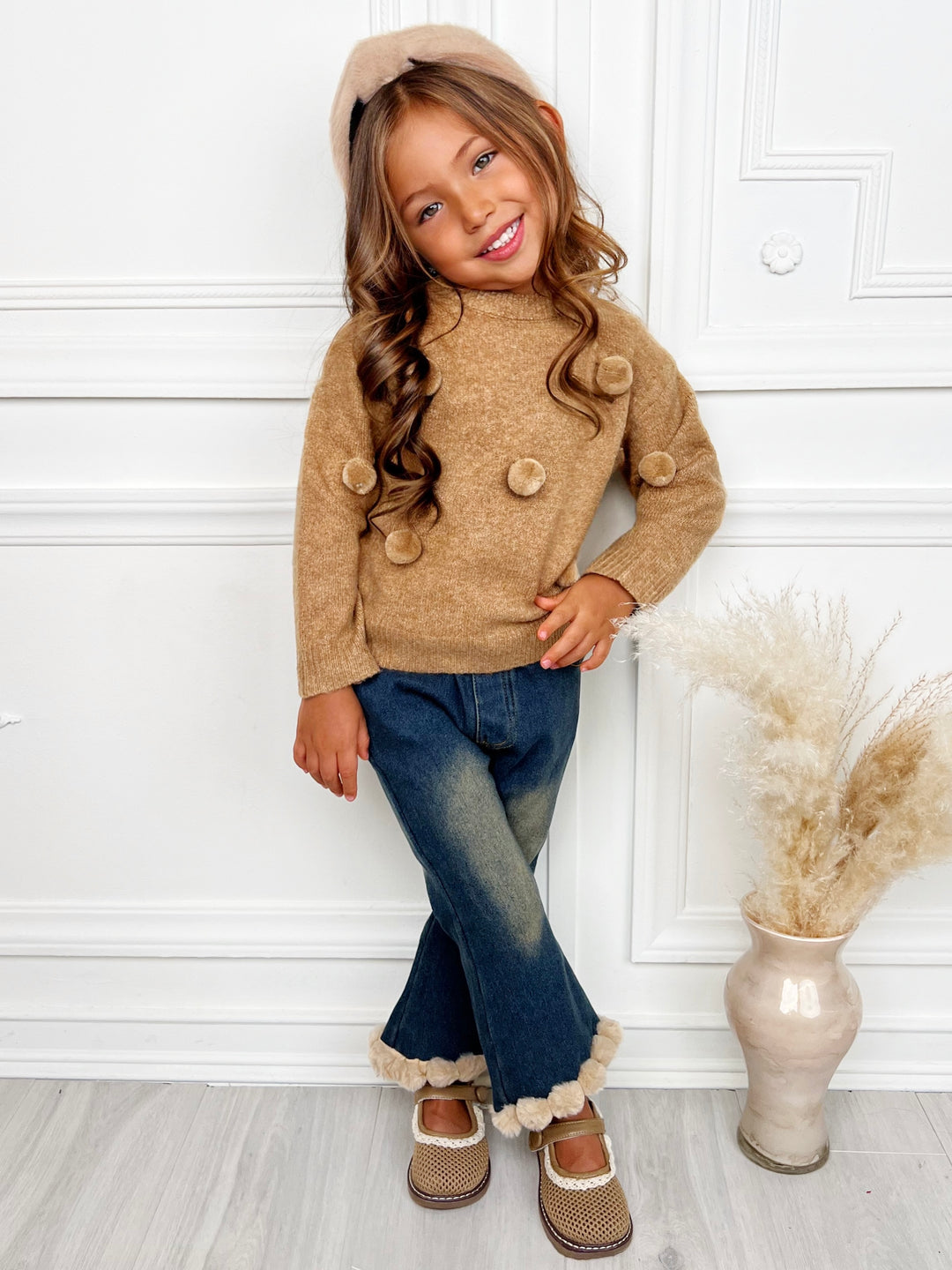 Cozy 2-Piece Knitted Sweater and Jeans Set