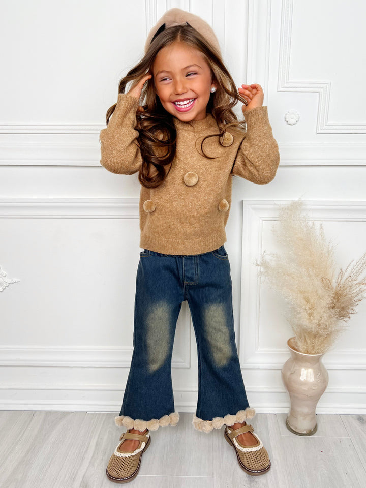 Cozy 2-Piece Knitted Sweater and Jeans Set