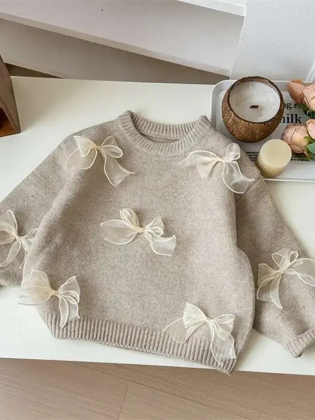 Sweet Bow Charm Knit Sweater