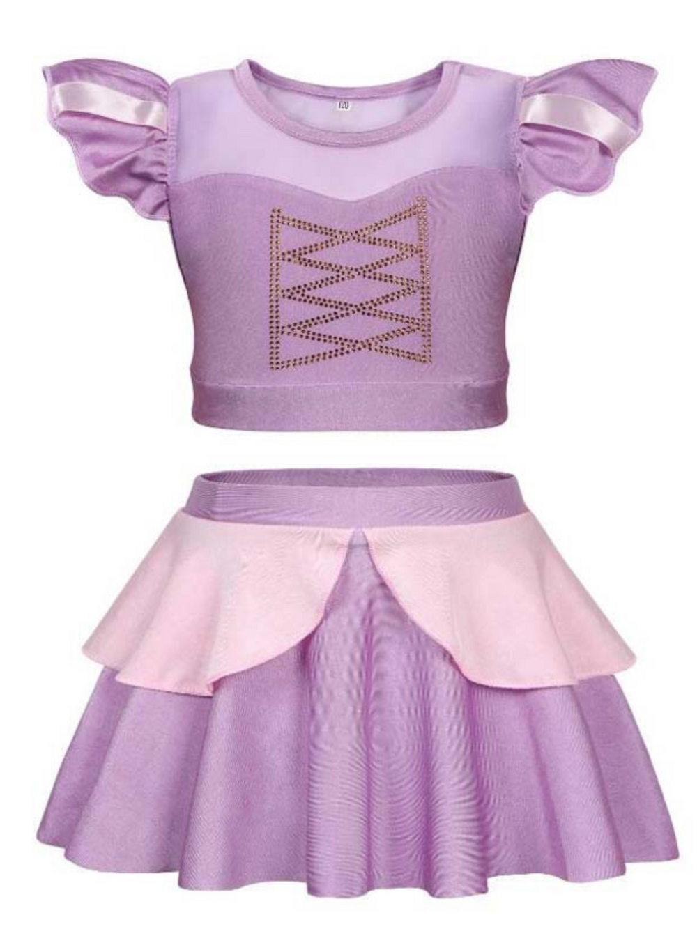 Mia Belle Girls Purple Two Piece Skirted Swimsuit | Girls Swimwear