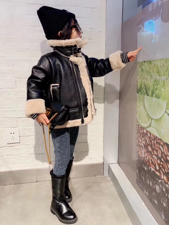 Mia Belle Girls Fleece Lined Vegan Leather Jacket | Winter Jackets