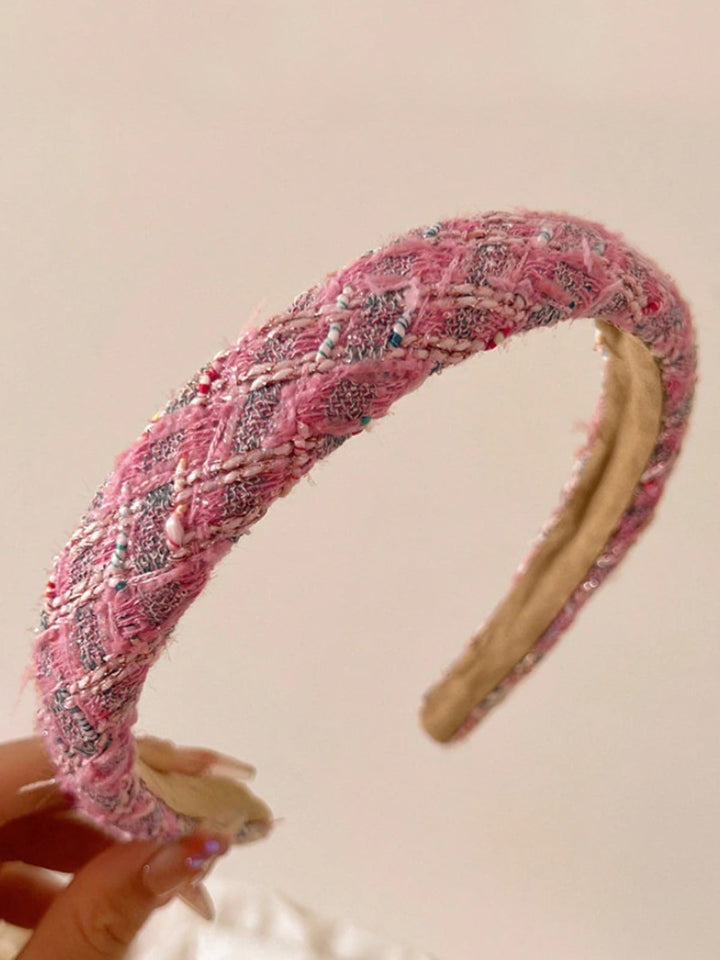 Mia Belle Girls Pink Tweed Headband | Girls Accessories