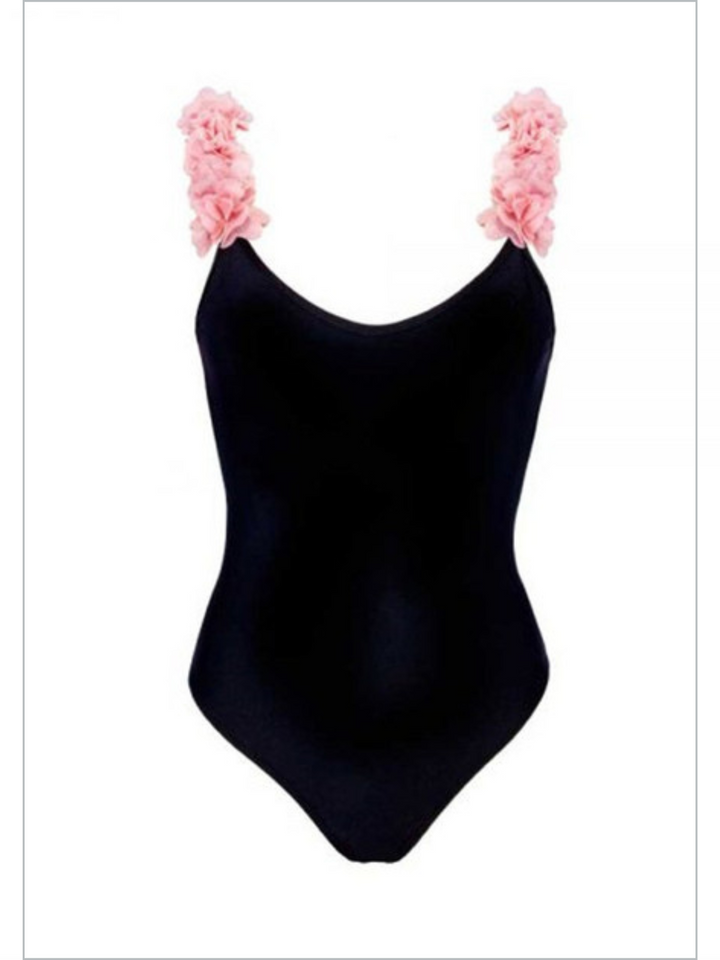 Mommy & Me Swimsuit | Floral Strap One Piece Swimsuit | Mia Belle Girls