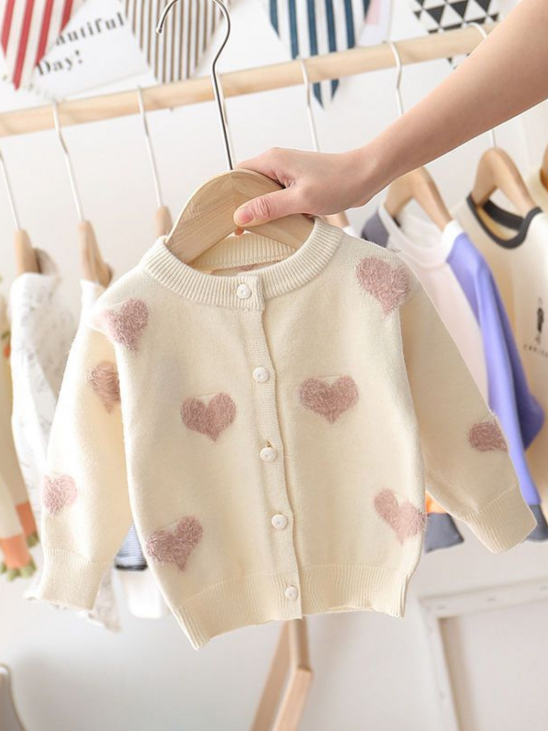 Mia Belle Girls Heart Cardigan Sweater | Girls Cozy Fall