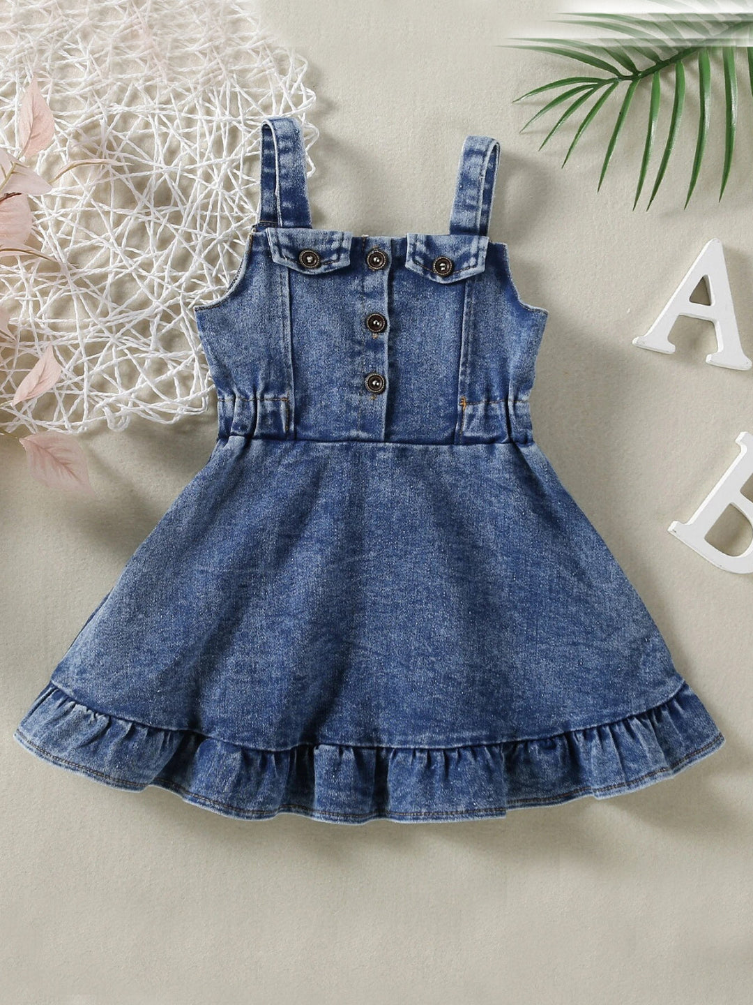 Kids Cowgirl Fashion | Denim Ruffle Dress | Mia Belle Girls