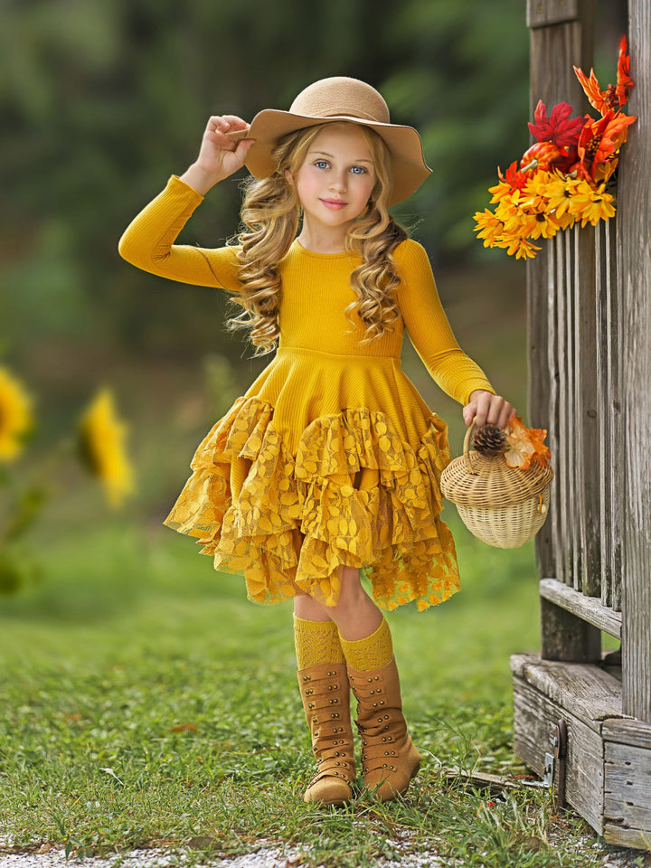 Cute Outfits For Girls | Lace Ruffle Tunic Dress | Mia Belle Girls