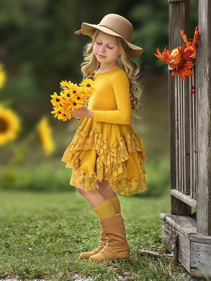 Cute Outfits For Girls | Lace Ruffle Tunic Dress | Mia Belle Girls