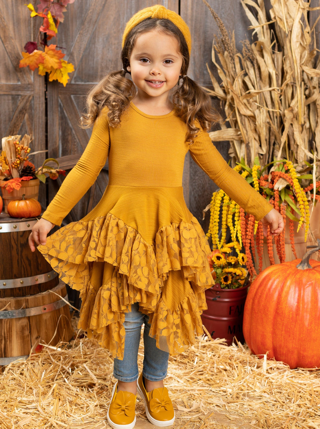 Cute Outfits For Girls | Lace Ruffle Tunic Dress | Mia Belle Girls