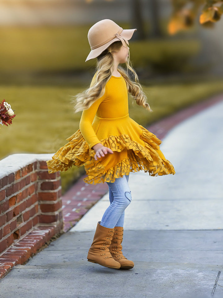 Cute Outfits For Girls | Lace Ruffle Tunic Dress | Mia Belle Girls