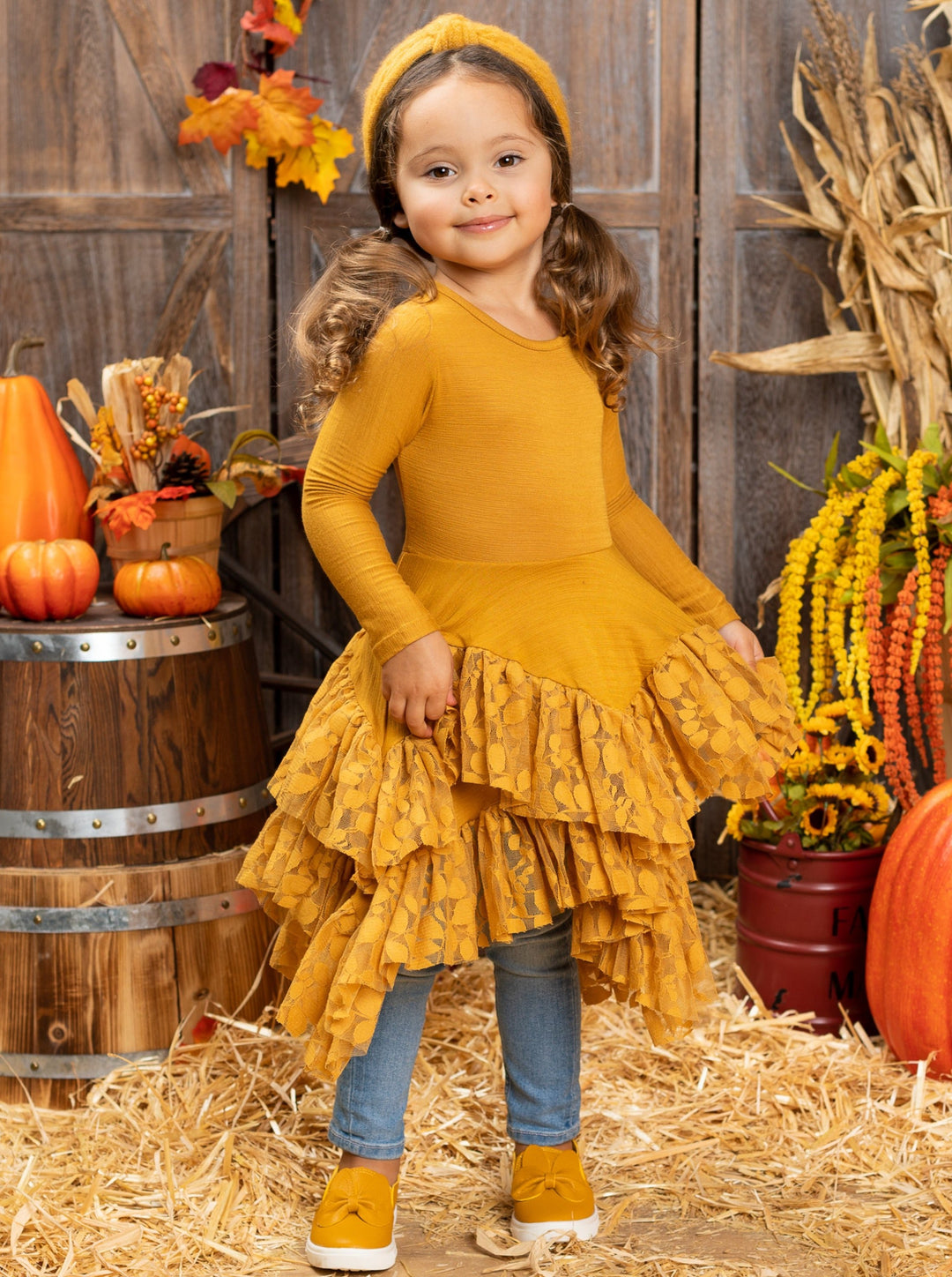 Cute Outfits For Girls | Lace Ruffle Tunic Dress | Mia Belle Girls