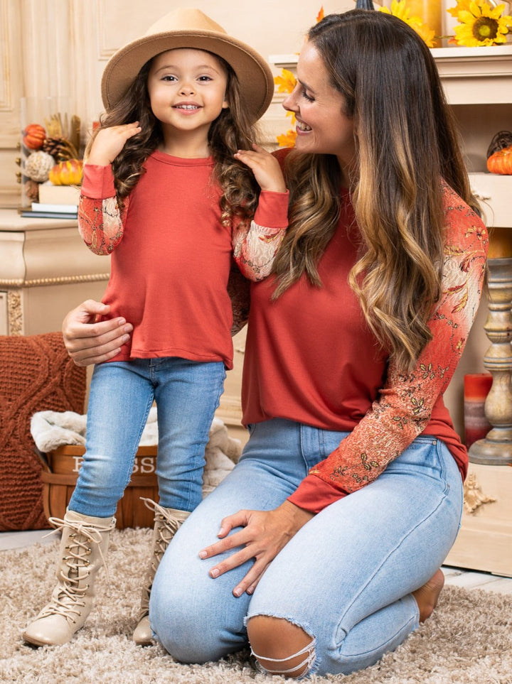 Mommy and Me Matching Tops | Fall Floral Raglan Tops | Mia Belle Girls
