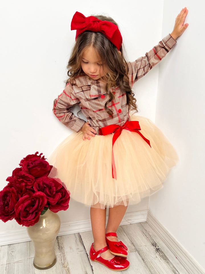 Girls Preppy Chic Dress | Plaid Blazer Tutu Dress | Mia Belle Girls