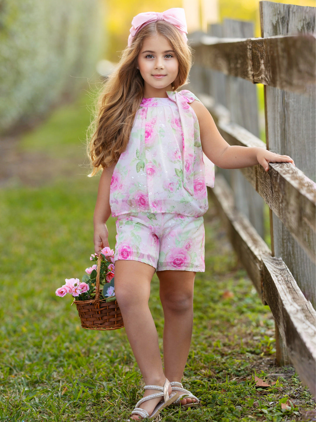Blush Rose Shimmer Top and Short Set