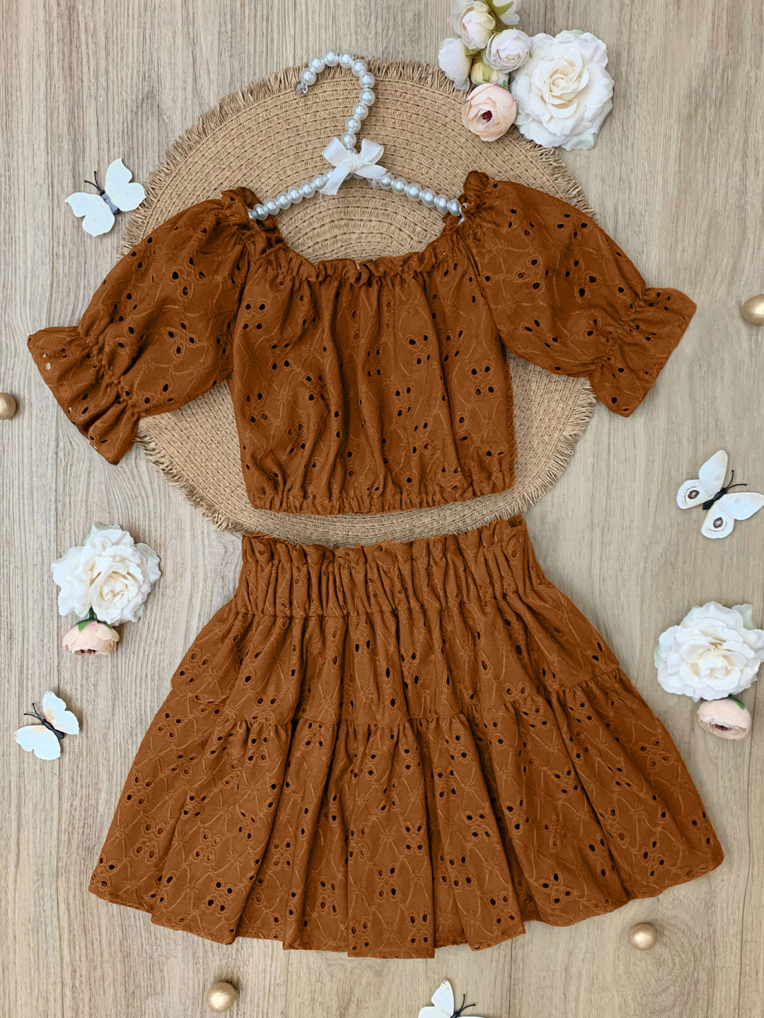 Boho Charm Smocked Top and Skirt Set