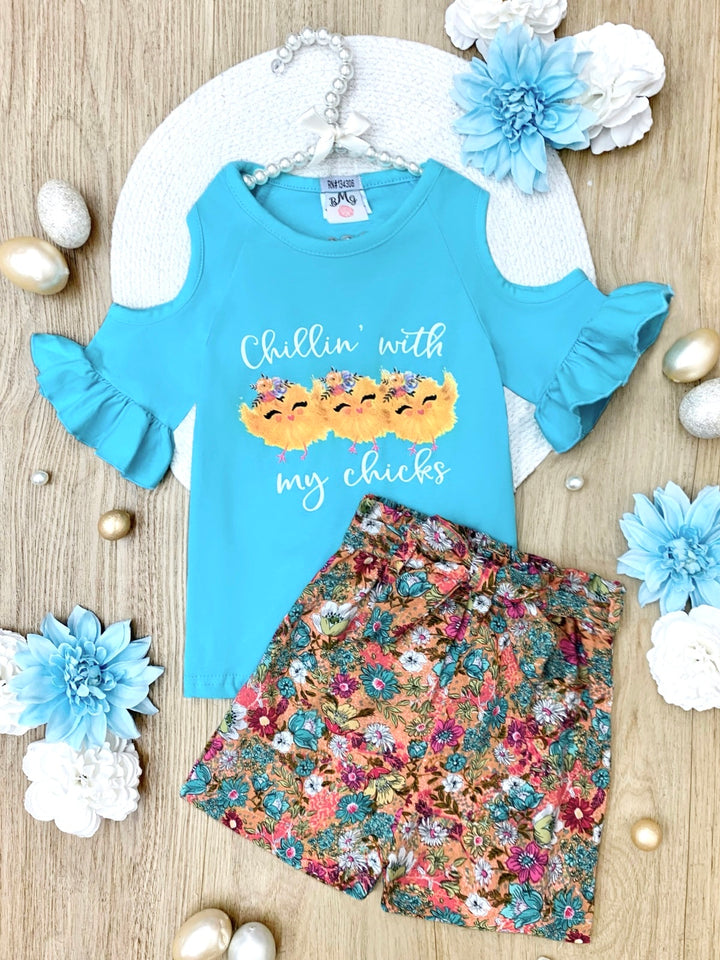 Chillin' with My Chicks Easter Top and Short Set