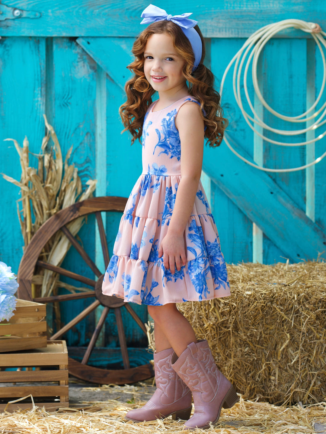 Boho Blossom Floral Print Tank Tiered Dress