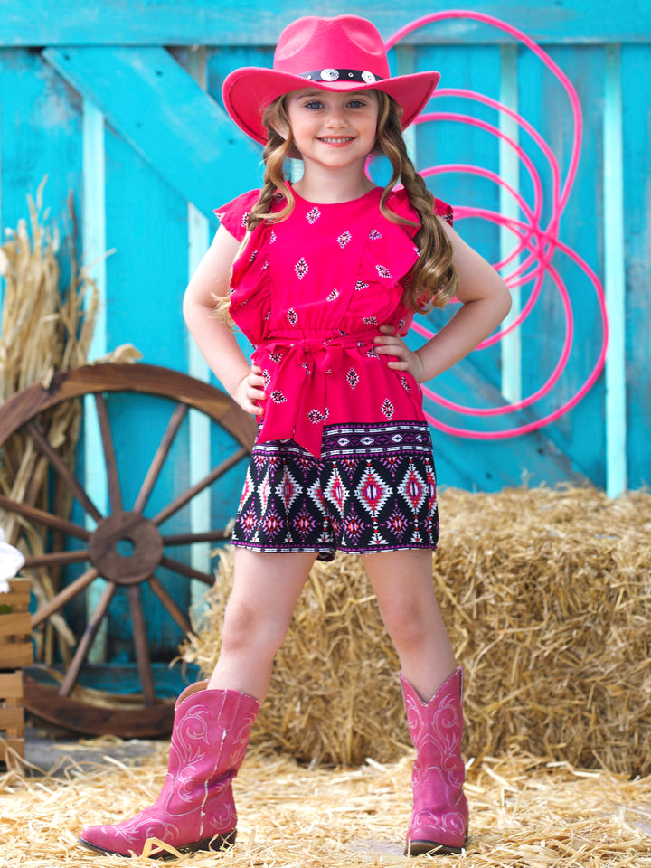 Desert Rose Ruffle Romper