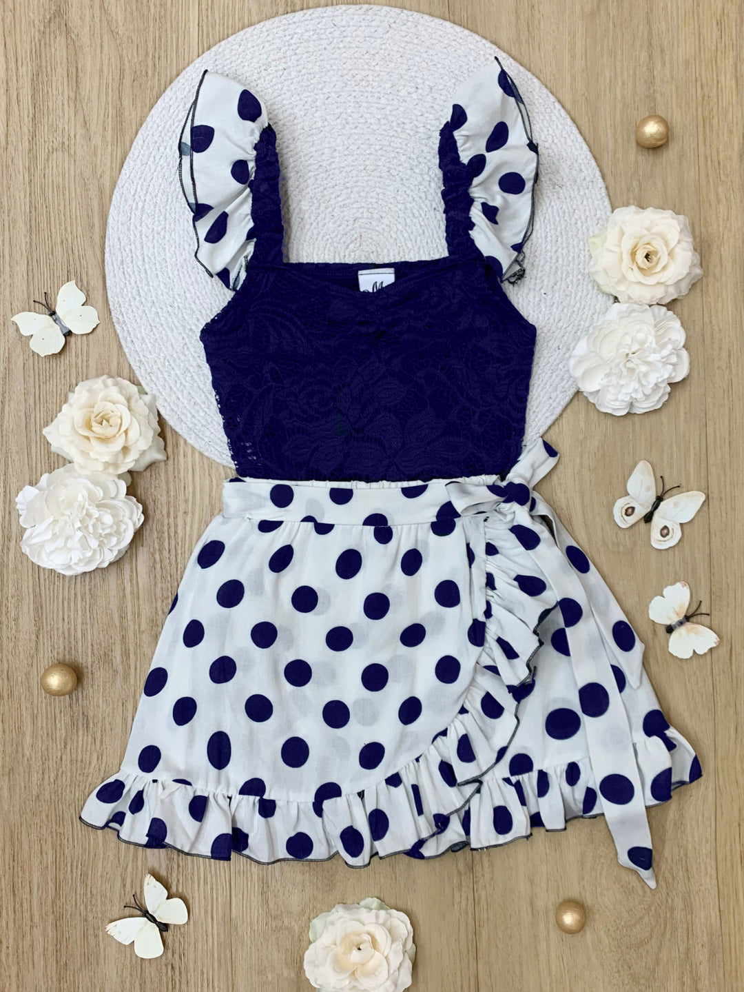 Dotty Delight Top and Ruffle Skort Set