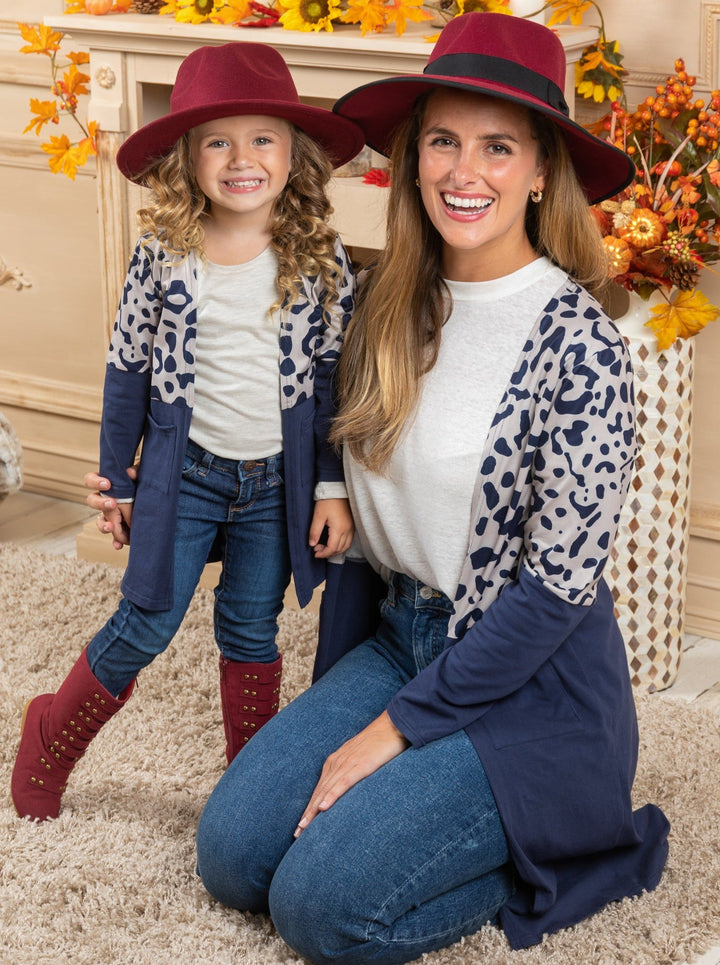 Mommy & Me Sweaters | Leopard Colorblock Cardigans | Mia Belle Girls