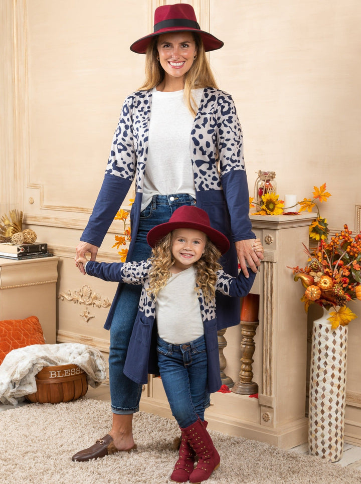 Mommy & Me Sweaters | Leopard Colorblock Cardigans | Mia Belle Girls