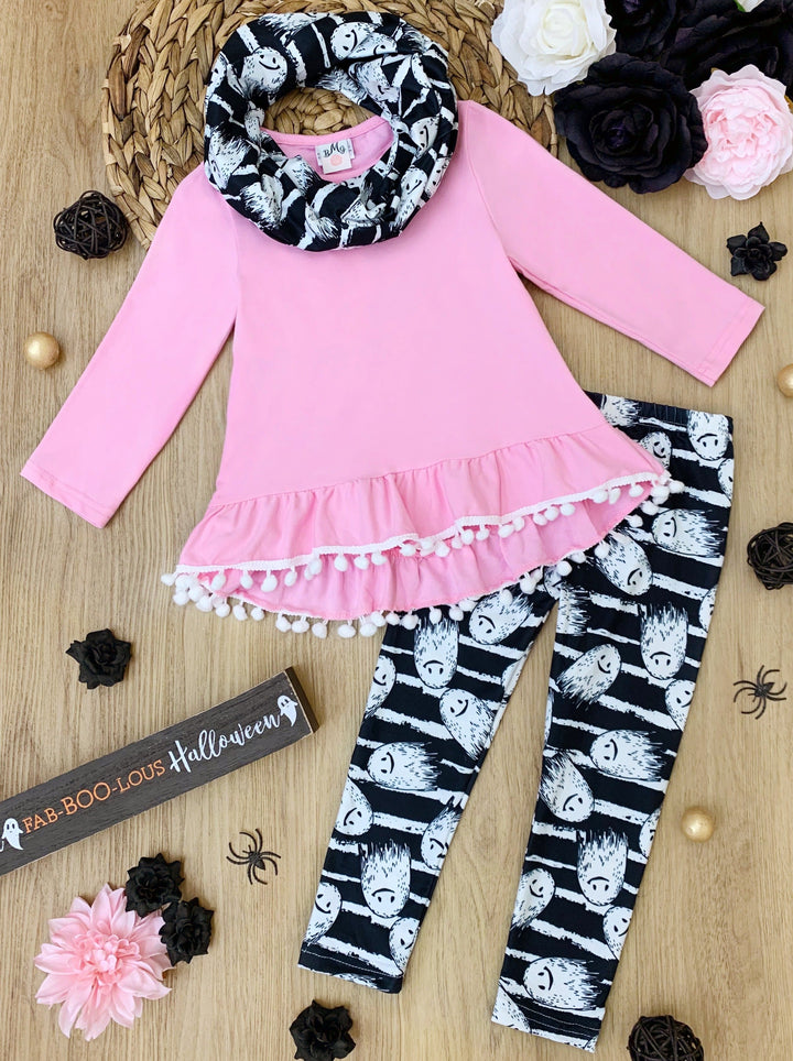 Girls 3 Piece Sets | Hi-Lo Tunic, Leggings & Scarf - Mia Belle Girls