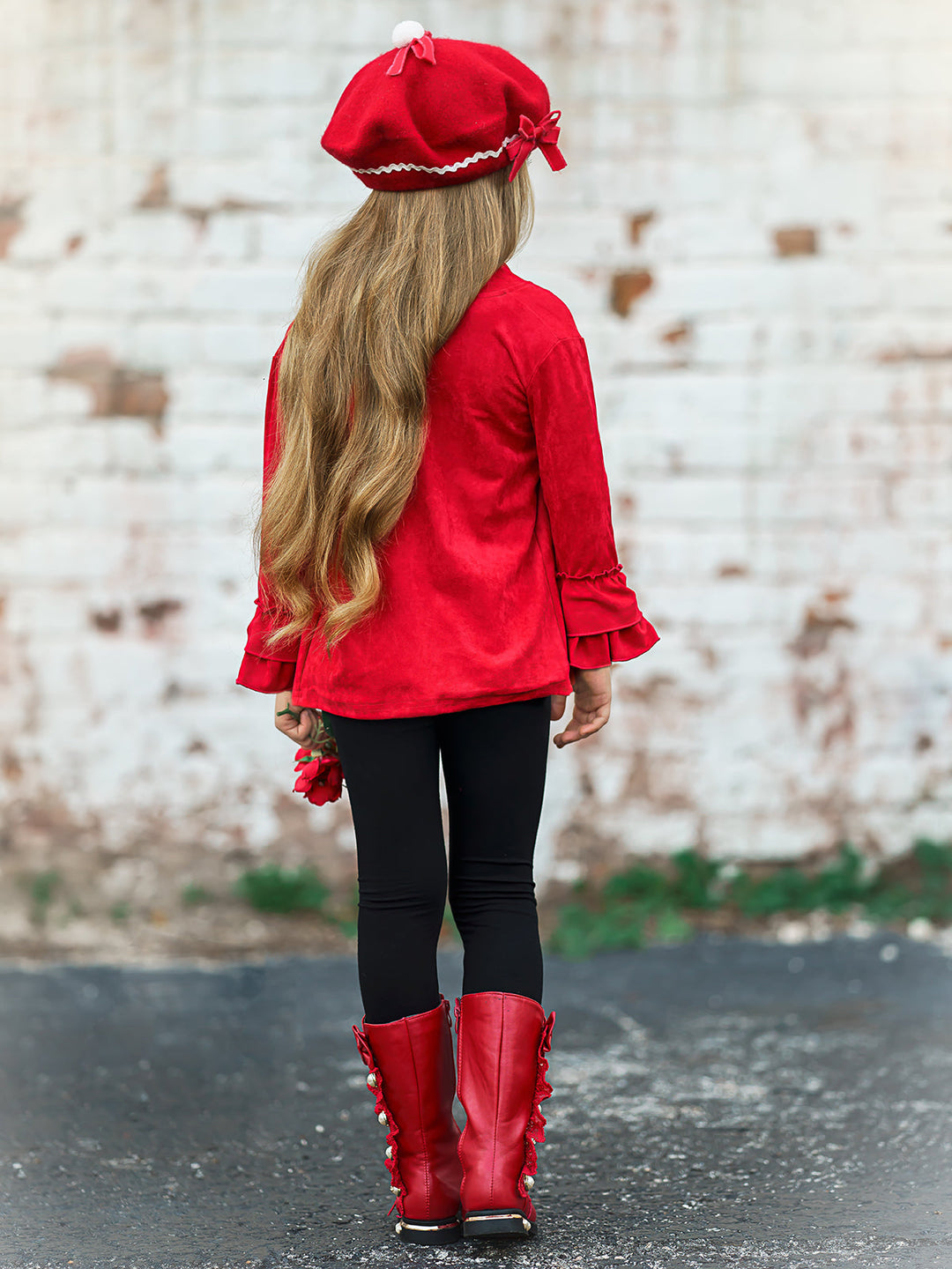 Little Girls Fall Leopard Top, Leggings & Jacket Set - Mia Belle Girls