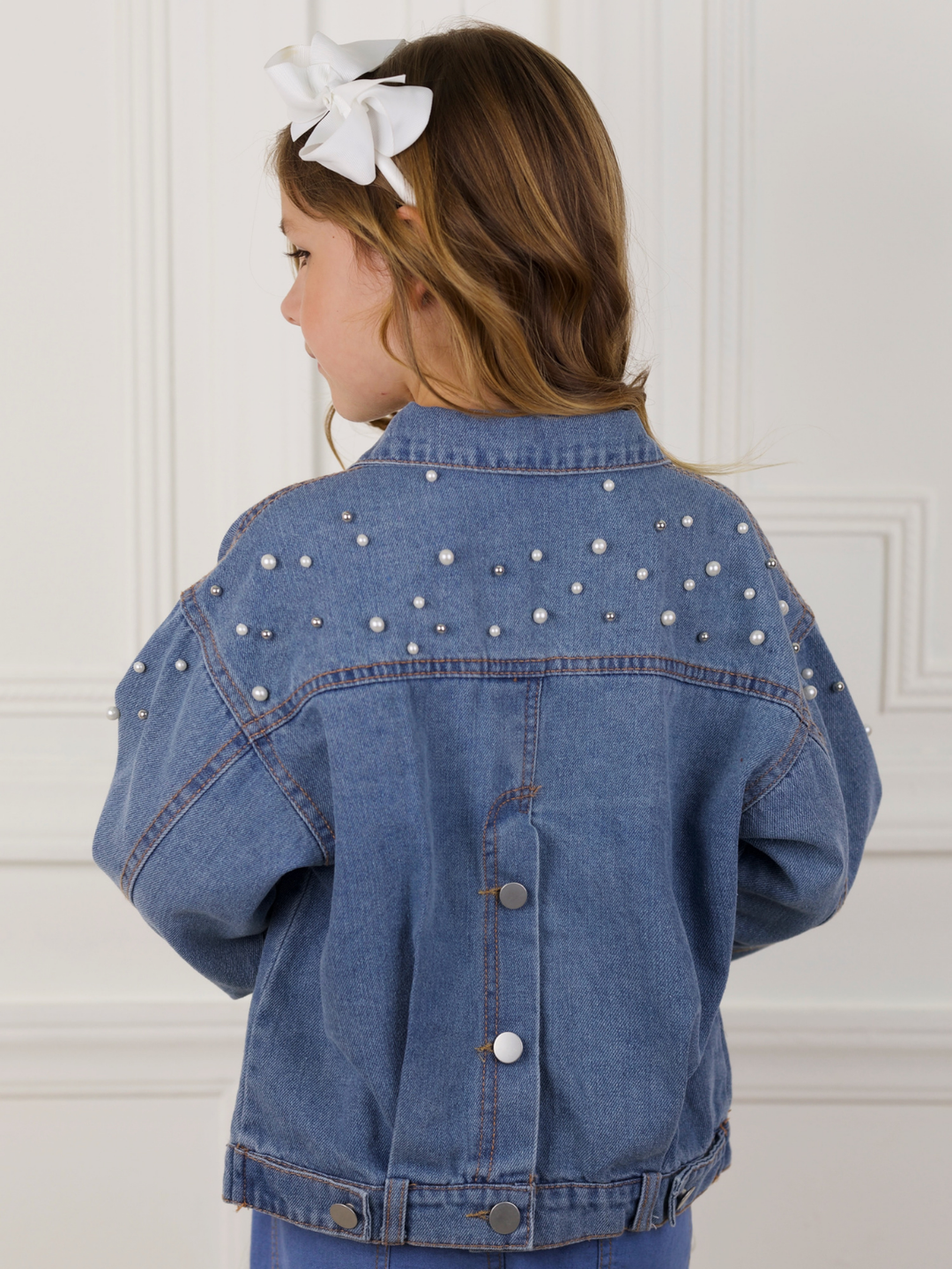 Pretty Pearl Embellished Denim Jacket
