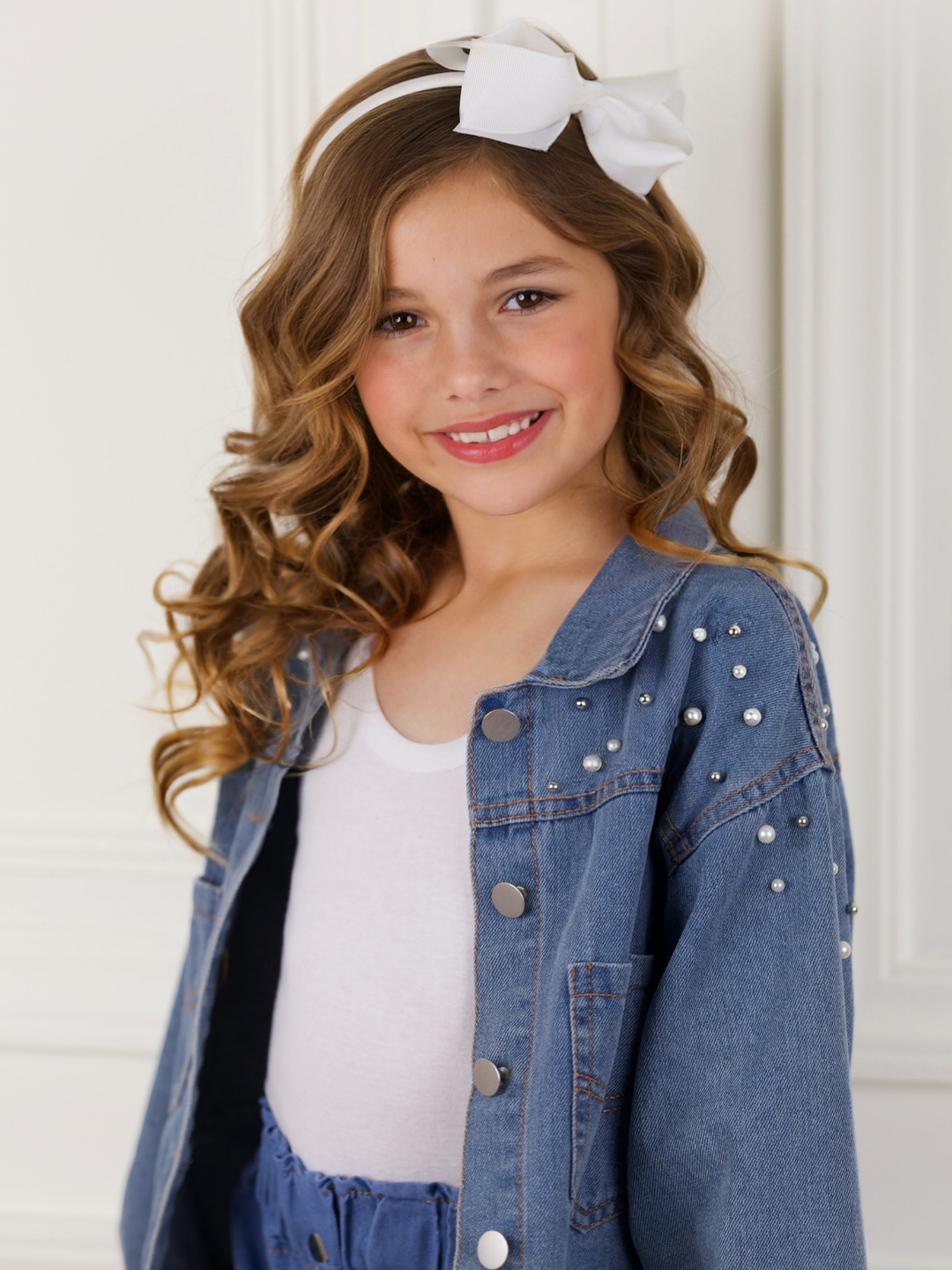 Pretty Pearl Embellished Denim Jacket