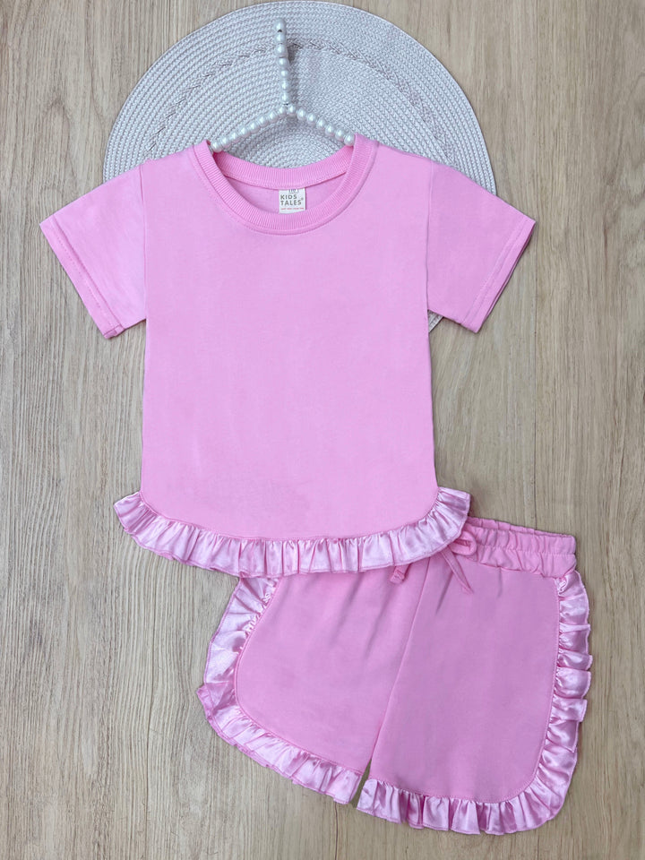 Ruffle Charm Tee & Short Lounge Set