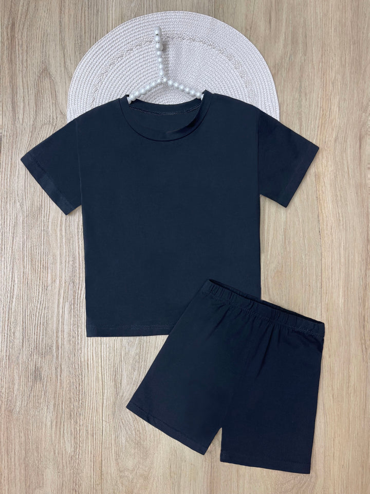 Sleek Matching Tee & Biker Short Set