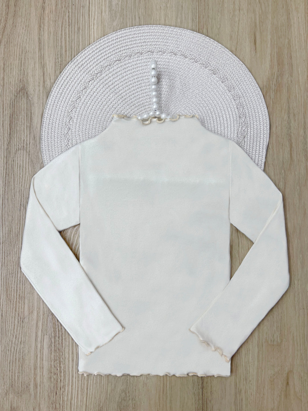 Cozy Lettuce-Edge Fleece Lined Long Sleeve Top