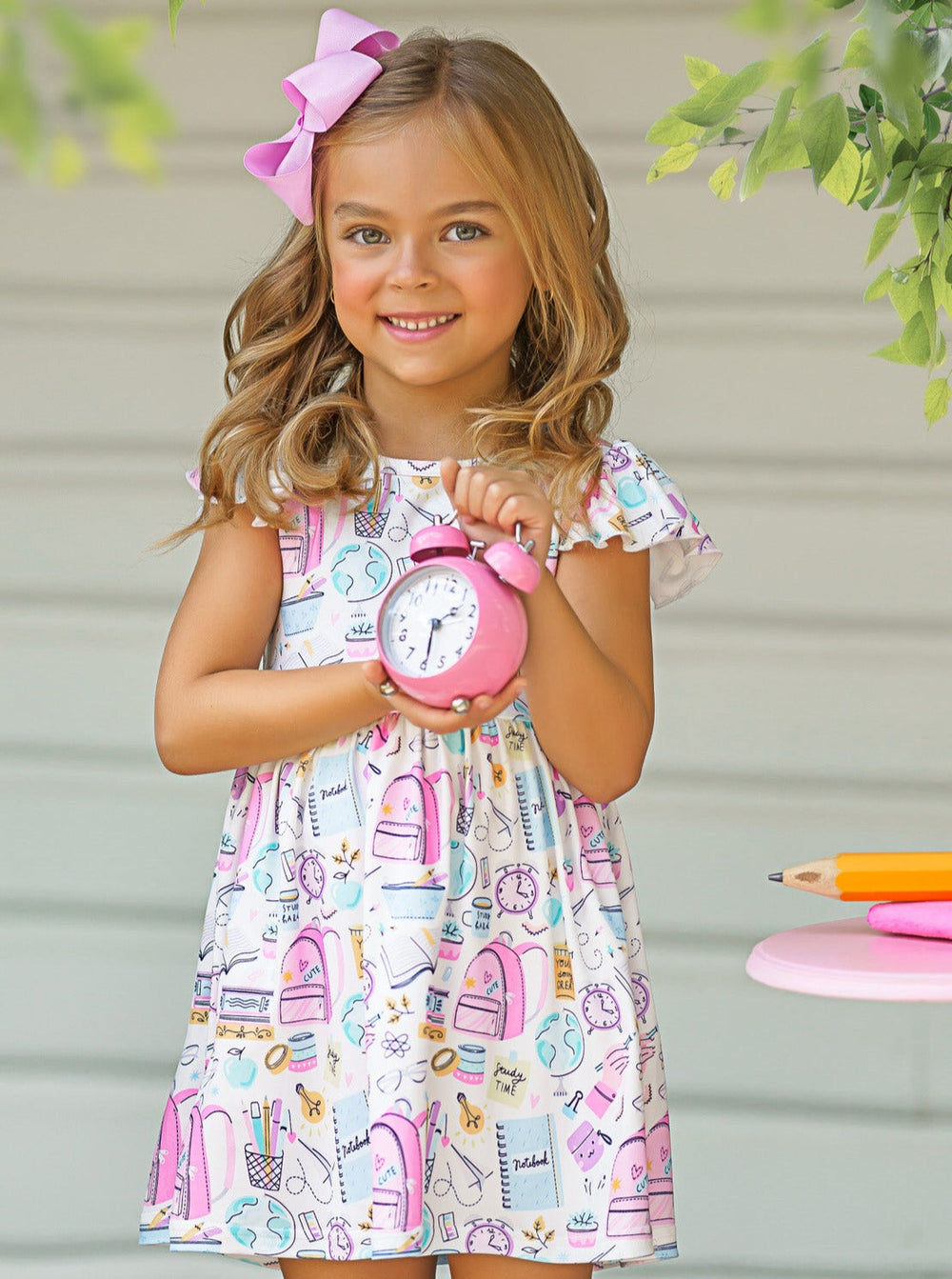1st Day of School Dress | School Supply Skater Dress | Mia Belle Girls