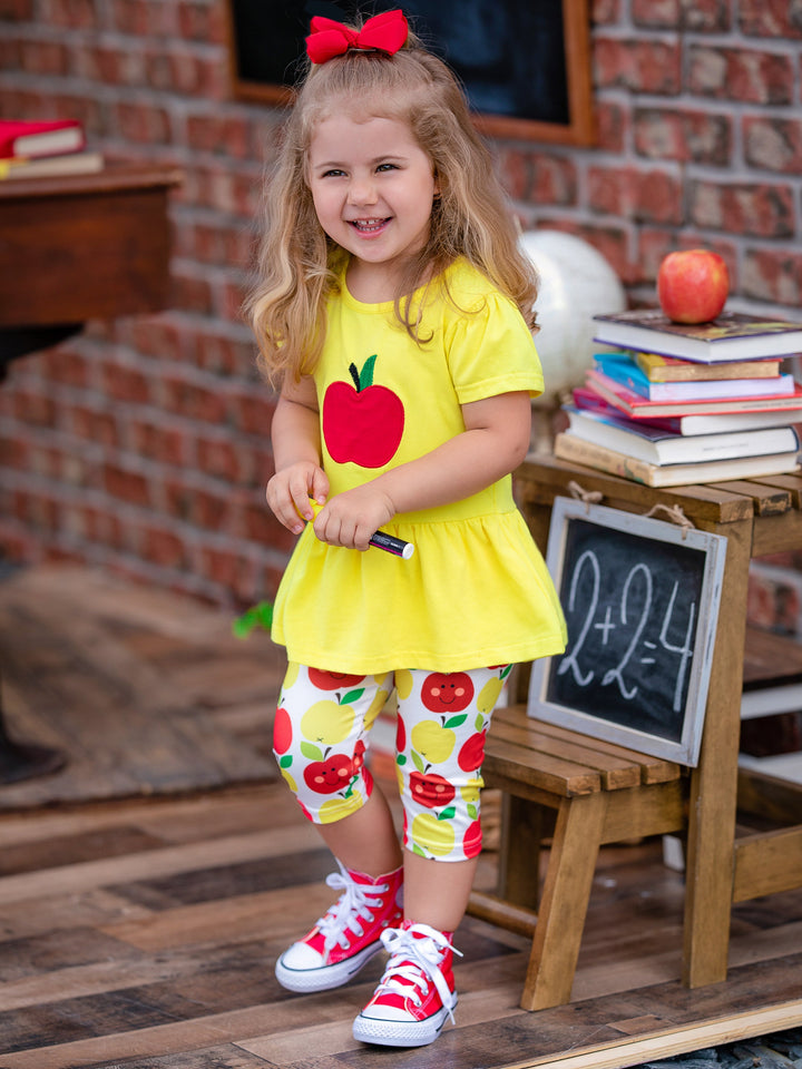 First Day of School | Peplum Top & Legging Set | Mia Belle Girls