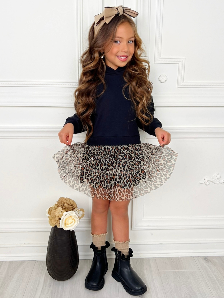 Wild & Cozy Cheetah Hooded Tutu Dress