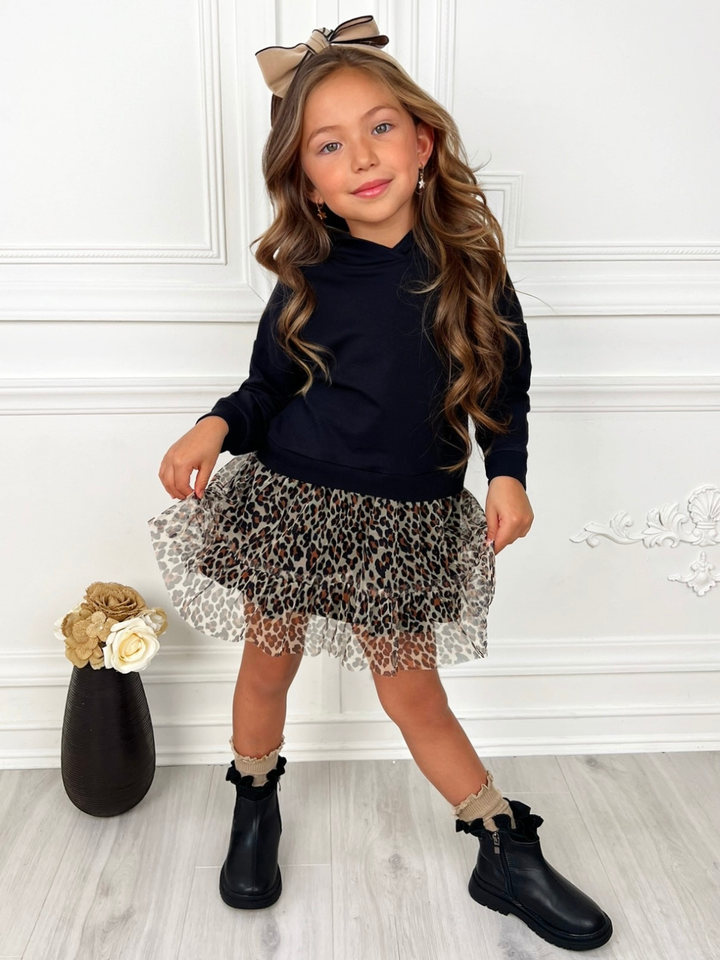 Wild & Cozy Cheetah Hooded Tutu Dress